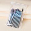 Mini set portabil 8 pensule de machiaj, albastru/gri