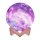 Lampa de veghe in forma de luna cu stele 3D Moon Light, alimentare baterii, stand din lemn inclus, 10 cm