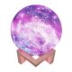 Lampa de veghe in forma de luna cu stele 3D Moon Light, alimentare baterii, stand din lemn inclus, 10 cm