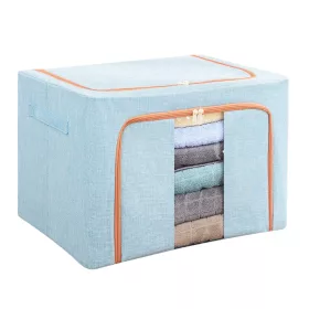   Cutie de depozitare pliabila cu fermoar, 24 litri, material textil, 40 X 30 X 20 cm, albastru deschis