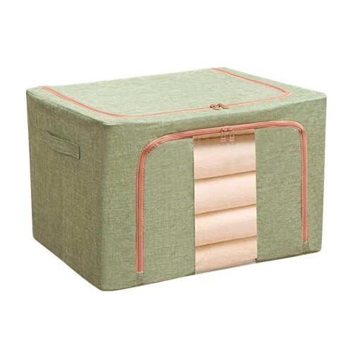 Cutie de depozitare pliabila cu fermoar, 24 litri, material textil, 40 X 30 X 20 cm, verde