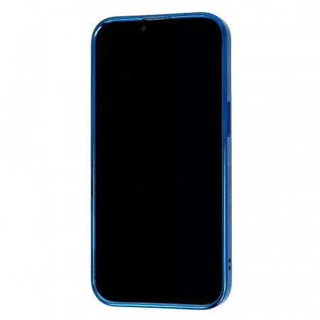 Husa Apple iPhone 11, Magsafe Electroplating TPU, protectie camera, margini albastre