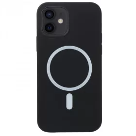   Husa Apple iPhone 14 Pro, Magsafe Silicone, microfibra, neagra