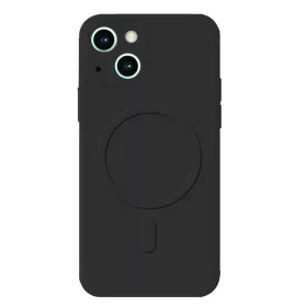   Husa Apple iPhone 11, Liquid Magsafe, protectie camera, microfibra, neagra