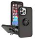 Husa protectie Apple iPhone 12/12 Pro, Metal Bracket, antisoc, inel sustinere, prindere magnetica, margini negre