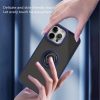 Husa protectie Apple iPhone 11, Metal Bracket, antisoc, inel sustinere, prindere magnetica, margini albastre