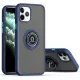 Husa protectie Apple iPhone 12/12 Pro, Metal Bracket, antisoc, inel sustinere, prindere magnetica, margini albastre