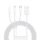 Cablu de date si incarcare SX-21, 3 capete (Lightning, Type-C, MicroUSB), 1.2 metri, 3A, alb
