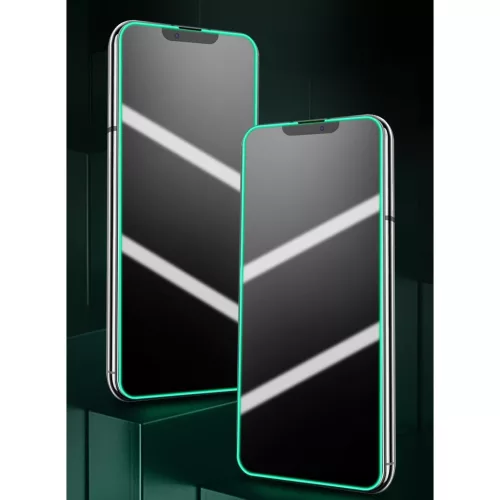 Folie sticla Apple iPhone 13 Pro / iPhone 13, Luminous HD, margini verzi