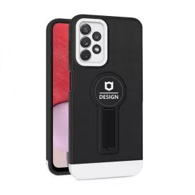   Husa Samsung Galaxy S21 FE , Armor Design, functie stand, insertie metalica pentru suport auto magnetic, negru/alb