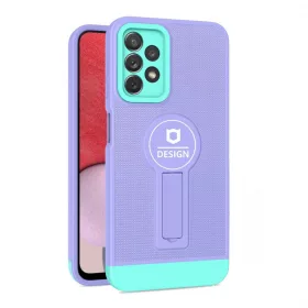   Husa Samsung Galaxy A22 5G, Armor Design, functie stand, insertie metalica pentru suport auto magnetic, lila/turcoaz