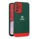 Husa Samsung Galaxy S21 FE, Armor Design, functie stand, insertie metalica pentru suport auto magnetic, verde/rosu