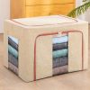 Cutie de depozitare pliabila cu fermoar, 100 litri, 60 X 42 X 40 cm, doua fereastre, cadru metalic, crem