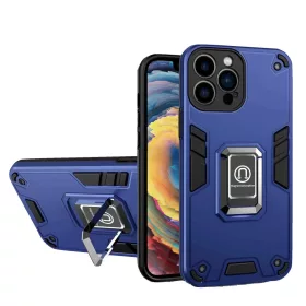   Husa Apple iPhone 11, Iron Warriors, inel sustinere, magnet suport auto, albastra