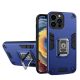 Husa Apple iPhone 11, Iron Warriors, inel sustinere, magnet suport auto, albastra