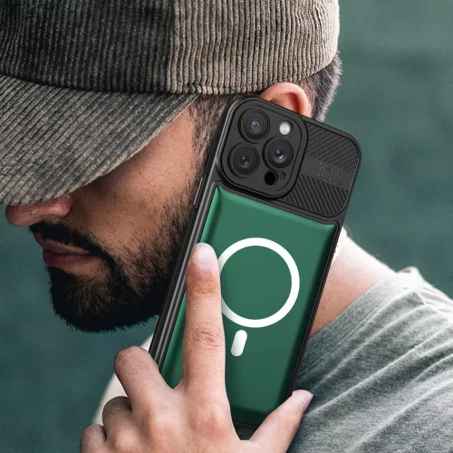 Husa Apple iPhone 12 Pro, Urban Series, prindere suport auto magnetic, antisoc, verde inchis