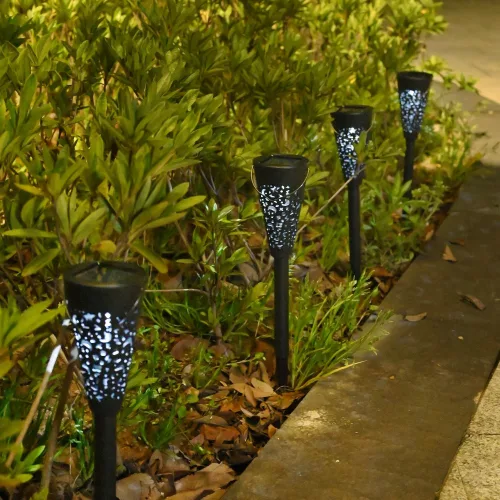 Decorațiune pentru grădină, tip torță, alimentare solara, alb rece