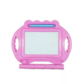   Tabla Magnetica pentru desen, Pix, forma dreptunghi, dimensiuni 23x17 cm, Dezvolta Creativitatea, cu picioare suport, Roz