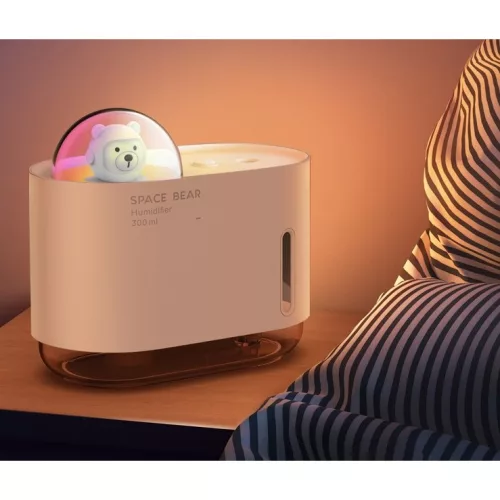 Umidificator Space Bear / Ursul Spatial, 300 ml, roz