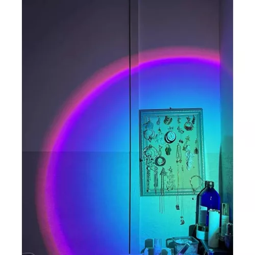 Lampa de veghe cu proiectie multicolor RGB, 6 filtre colorate, 3 tipuri de urechi