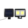 Lampa solara cu senzor de miscare, 108 COB LED, 2 grile, 2400lm, IP65, neagra