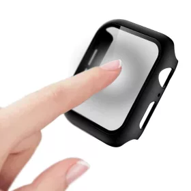   Husă Full Cover 360° pentru Apple Watch Seria 4/5 44 mm, sticla inclusa, neagra