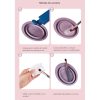 Accesoriu din silicon pentru curatarea accesoriilor make-up, pensule, buretei, 14.5 x 11,5 cm, 2 moduri de utilizare, pliabil, mov