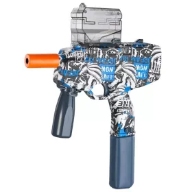   Mitraliera de jucarie cu bile de hidrogen de gel, electrica, 5000 bile incluse, ochelari protectie, MP9, albastra