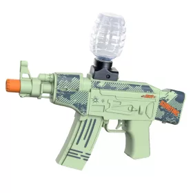   Mitraliera de jucarie cu bile de hidrogen de gel, electrica, 5000 bile incluse, ochelari protectie, AK47, verde
