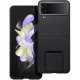 Husa protectie Samsung Galaxy Z Flip4 5G, policarbonat, pliere tridimensionala, stand expunere, neagra