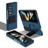 Husa protectie Samsung Galaxy Z Fold 4 5G , policarbonat, pliere tridimensionala, stand expunere, albastra