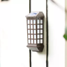   Lampa solara LED tip Felinar pentru perete, 23 x 9 cm, 1.2V, ABS, 600mAh, rezistent la apa, alb cald