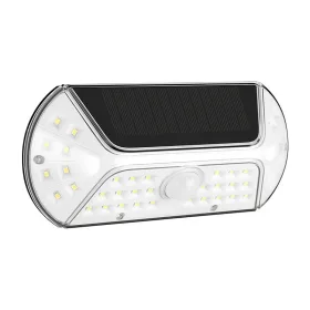   Aplica solara LED SMD pentru perete, cu senzor de miscare, dreptunghiulara, IP44, luminozitate mare 40 LED-uri, 3.7V, 1200mah, autonomie 8 ore, 19.2 x 8.9 cm, alb rece