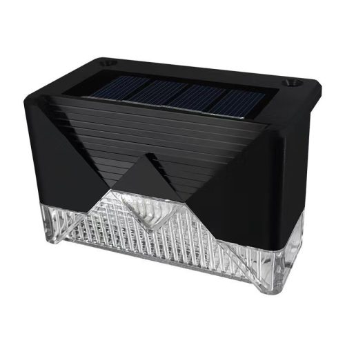 Aplica solara LED, ABS/Policarbonat, rezistenta la apa IP65, pentru trepte, borduri, terasa, 1.2V, 600mah, 7.9 x 5 cm, lumina alb cald, negru