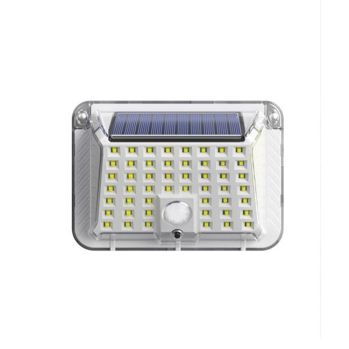 Aplica solara LED, ABS/Policarbonat, rezistenta la apa IP65, 6 LED-uri, pentru perete, trepte, borduri, terasa, 1.2V, 600mah, 10 x 6.5 cm, doua moduri de prindere, lumina alb calda, gri