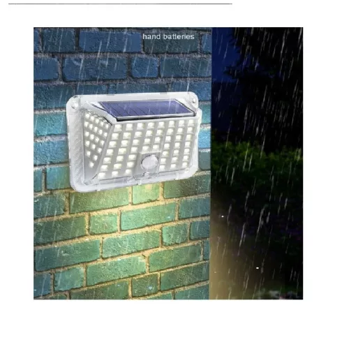 Aplica solara LED, ABS/Policarbonat, rezistenta la apa IP65, 6 LED-uri, pentru perete, trepte, borduri, terasa, 1.2V, 600mah, 10 x 6.5 cm, doua moduri de prindere, lumina alb calda, gri