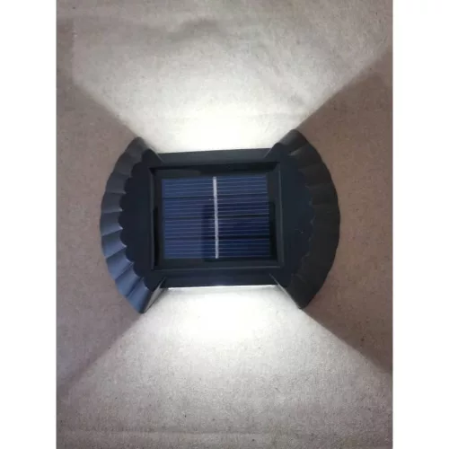 Set 2 aplice solare LED bidirectionale pentru perete, 8 LED-uri, alb rece