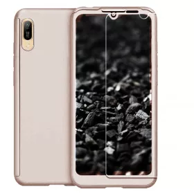   Husă Full Cover 360° pentru Huawei Y5 2019 (față + spate + sticlă), aurie