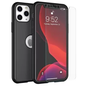   Husă Full Cover 360° pentru Apple iPhone 11 Pro (față + spate + sticlă), neagră