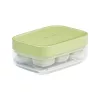 Forma pentru gheata din silicon alimentar, 6 cuburi, caserola pentru depozitare, usor de folosit si curatat, 10.5 x 7.5 x 4.1 cm, verde