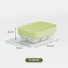 Forma pentru gheata din silicon alimentar, 6 cuburi, caserola pentru depozitare, usor de folosit si curatat, 10.5 x 7.5 x 4.1 cm, verde