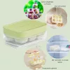 Forma pentru gheata din silicon alimentar, 6 cuburi, caserola pentru depozitare, usor de folosit si curatat, 10.5 x 7.5 x 4.1 cm, verde