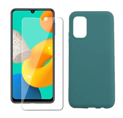 Set folie si husa Samsung Galaxy A71, sticla transparenta si Matt TPU, verde