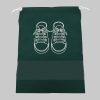 Sac depozitare incaltaminte, pentru voiaj sau depozitare, rezistent la praf, compatibil cu masina de spalat, 27 x 36 cm, verde inchis