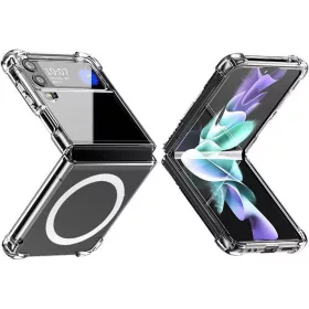   Husa protectie Samsung Galaxy Z Flip5, compatibila MagSafe, TPU, transparenta