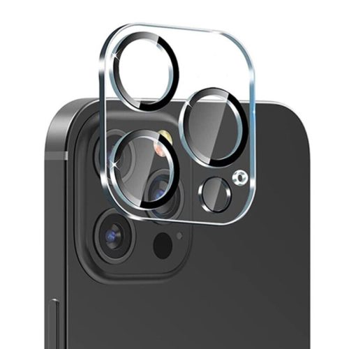 Folie de sticla Apple iPhone 15 Pro / 15 Pro Max, protectie camera spate, margini negre