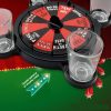 Joc de Baut Ruleta cu Pahare de Shot , 15 x 16.5 cm, Rosu/Negru