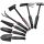 Set 7 unelte de gradina, pentru plantare si ingrijire plante, PVC si cardboard, 31.5 x 8 cm, negre