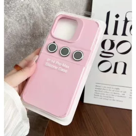   Husa protectie Apple iPhone 13, Shockproof Silicone, catifea in interior, folii de protectie camere incluse, Roz