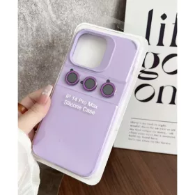   Husa protectie Apple iPhone 13 Pro, Shockproof Silicone, catifea in interior, folii de protectie camere incluse, mov